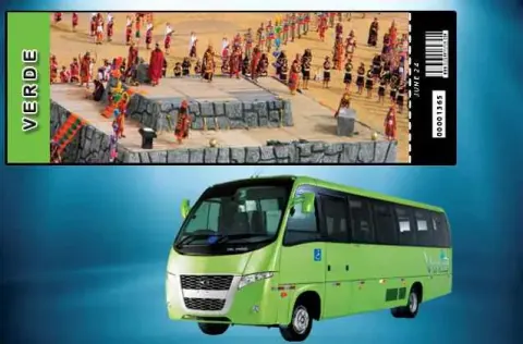 Billet pour l'Inti Raymi 2027. Section verte + bus touristique.